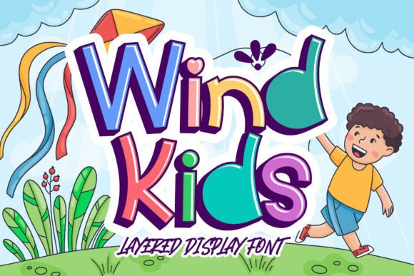 Wind Kids: A Display Font with Whimsical Charm for Child-Centric Projects